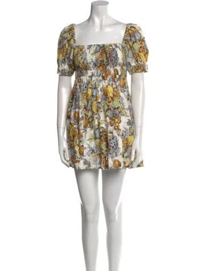 Pre-owned Posse Linen Mini Dress In Multi