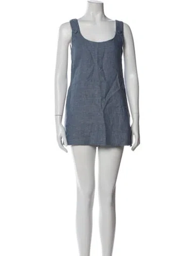 Pre-owned Posse Linen Mini Dress In Multi