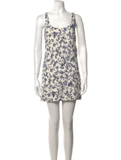 Pre-owned Posse Linen Mini Dress In Multicolor