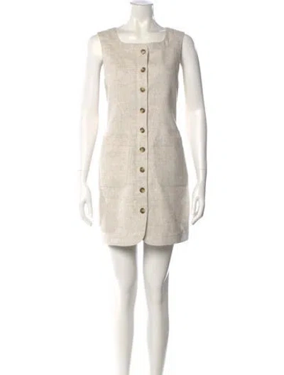 Pre-owned Posse Linen Mini Dress In Neutral
