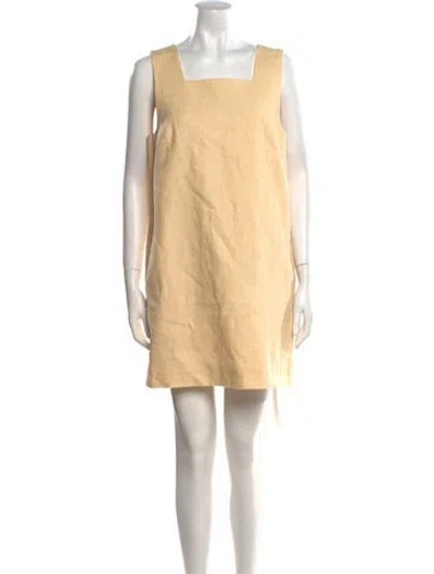 Pre-owned Posse Linen Mini Dress In Neutral