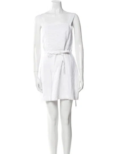 Pre-owned Posse Linen Mini Dress In Neutral