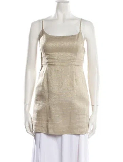 Pre-owned Posse Linen Mini Dress In Neutral