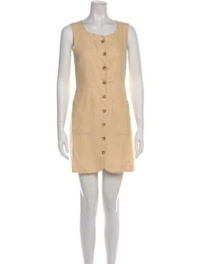 Pre-owned Posse Linen Mini Dress In Neutral