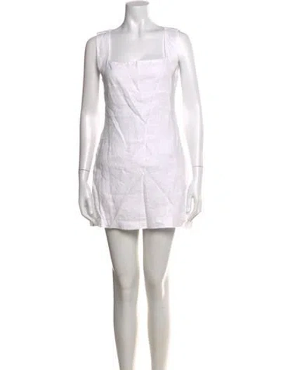 Pre-owned Posse Linen Mini Dress In Neutral