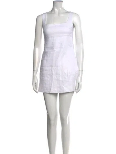 Pre-owned Posse Linen Mini Dress In Neutrals