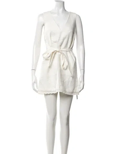 Pre-owned Posse Linen Mini Dress In Neutrals
