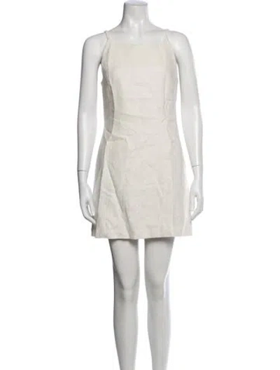 Pre-owned Posse Linen Mini Dress In Neutrals