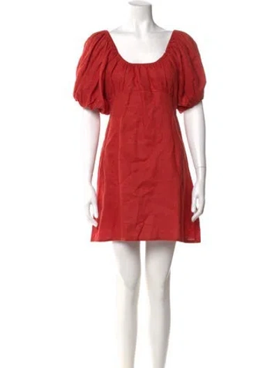 Pre-owned Posse Linen Mini Dress In Orange