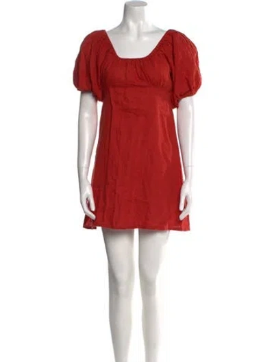 Pre-owned Posse Linen Mini Dress In Orange