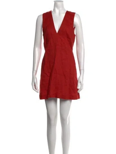 Pre-owned Posse Linen Mini Dress In Orange