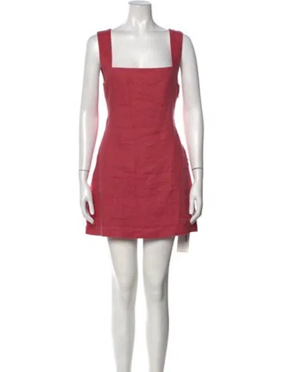 Pre-owned Posse Linen Mini Dress In Pink