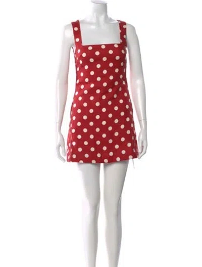 Pre-owned Posse Linen Mini Dress In Red