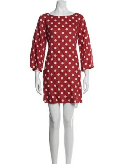 Pre-owned Posse Linen Mini Dress In Red