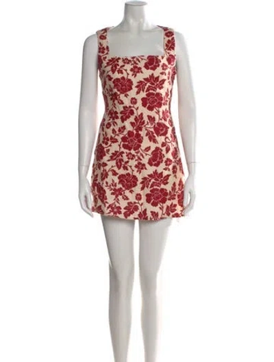 Pre-owned Posse Linen Mini Dress In Red