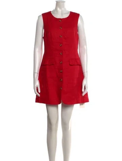 Pre-owned Posse Linen Mini Dress In Red