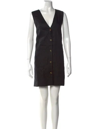 Pre-owned Posse Linen Mini Dress W/ Tags In Black