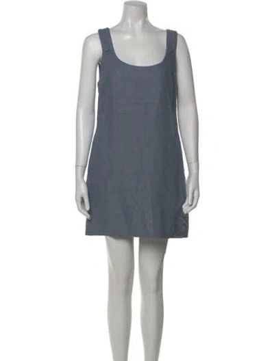 Pre-owned Posse Linen Mini Dress W/ Tags In Blue