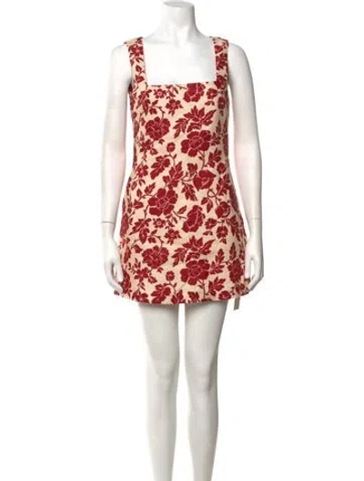 Pre-owned Posse Linen Mini Dress W/ Tags In Burgundy