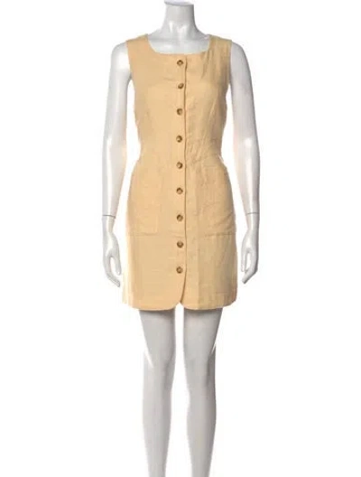 Pre-owned Posse Linen Mini Dress W/ Tags In Neutral