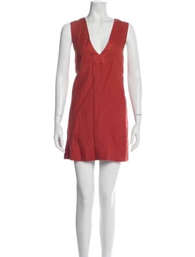 Pre-owned Posse Linen Mini Dress W/ Tags In Red