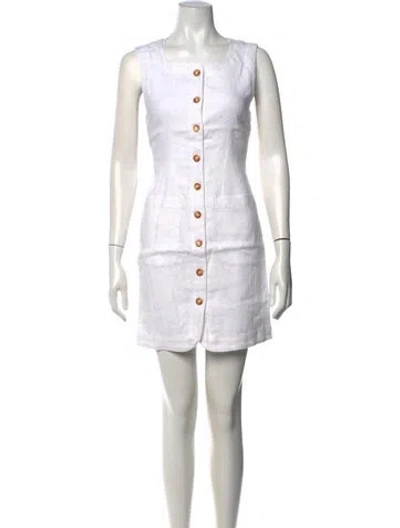 Pre-owned Posse Linen Mini Dress W/ Tags In White