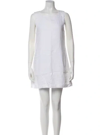 Pre-owned Posse Linen Mini Dress In White