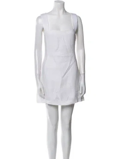 Pre-owned Posse Linen Mini Dress In White