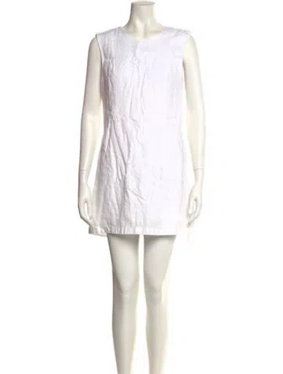 Pre-owned Posse Linen Mini Dress In White