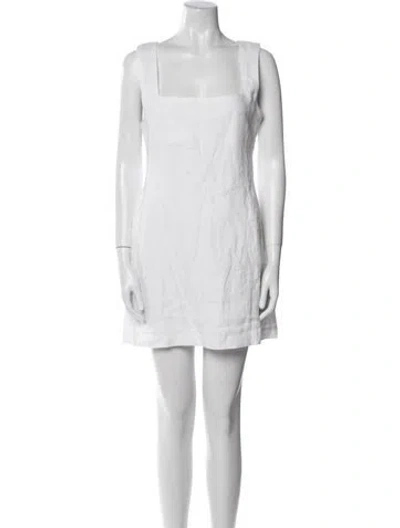 Pre-owned Posse Linen Mini Dress In White