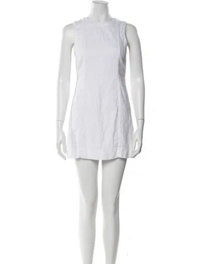 Pre-owned Posse Linen Mini Dress In White