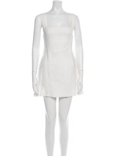 Pre-owned Posse Linen Mini Dress In White