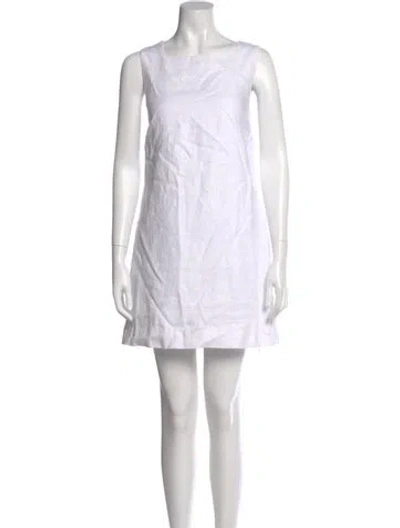 Pre-owned Posse Linen Mini Dress In White