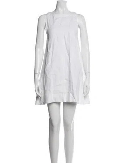 Pre-owned Posse Linen Mini Dress In White