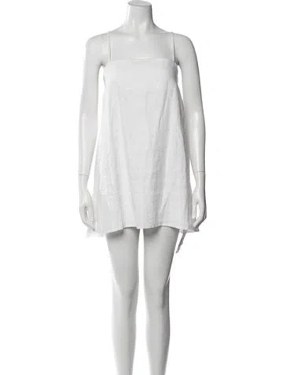 Pre-owned Posse Linen Mini Dress In White