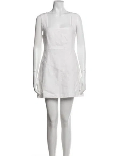 Pre-owned Posse Linen Mini Dress In White