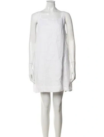 Pre-owned Posse Linen Mini Dress In White