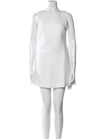 Pre-owned Posse Linen Mini Dress In White