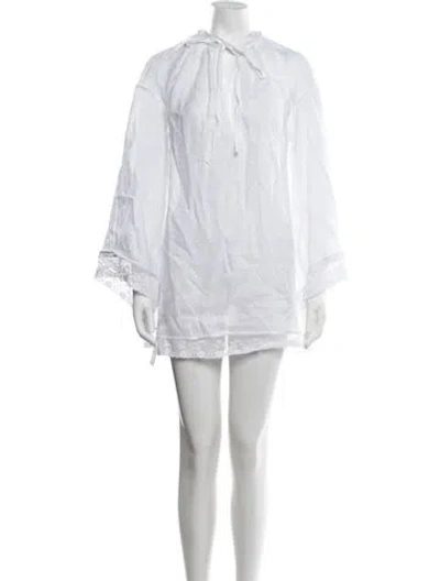 Pre-owned Posse Linen Mini Dress In White