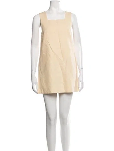 Pre-owned Posse Linen Mini Dress In Yellow