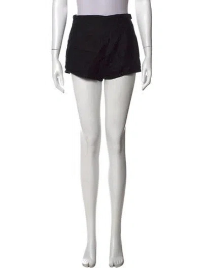 Pre-owned Posse Linen Mini Shorts In Black