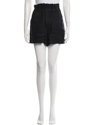 Pre-owned Posse Linen Mini Shorts In Black