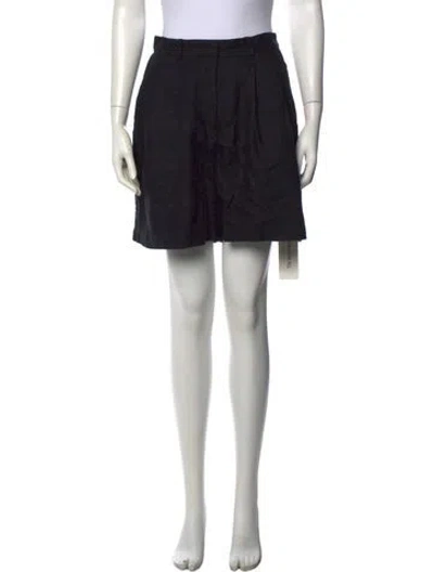 Pre-owned Posse Linen Mini Shorts In Black