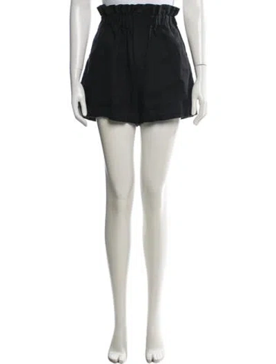 Pre-owned Posse Linen Mini Shorts In Black