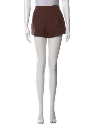 Pre-owned Posse Linen Mini Shorts In Brown