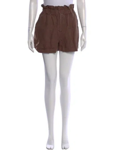 Pre-owned Posse Linen Mini Shorts In Brown