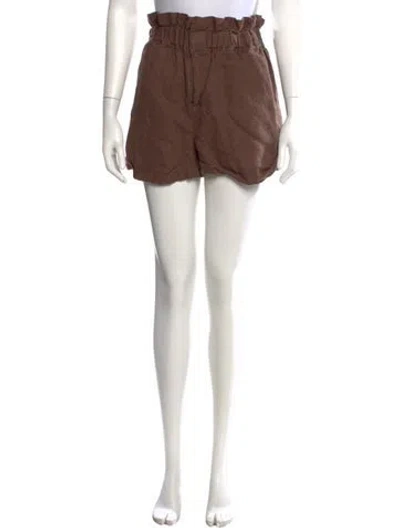 Pre-owned Posse Linen Mini Shorts In Brown