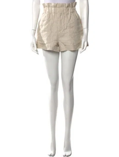 Pre-owned Posse Linen Mini Shorts In Neutral