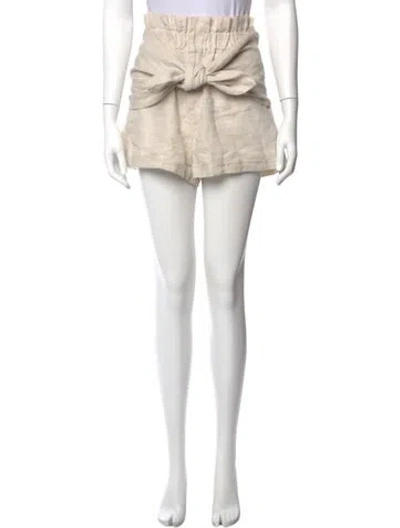 Pre-owned Posse Linen Mini Shorts In Neutral