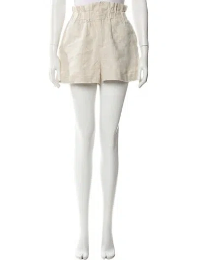 Pre-owned Posse Linen Mini Shorts In Neutral